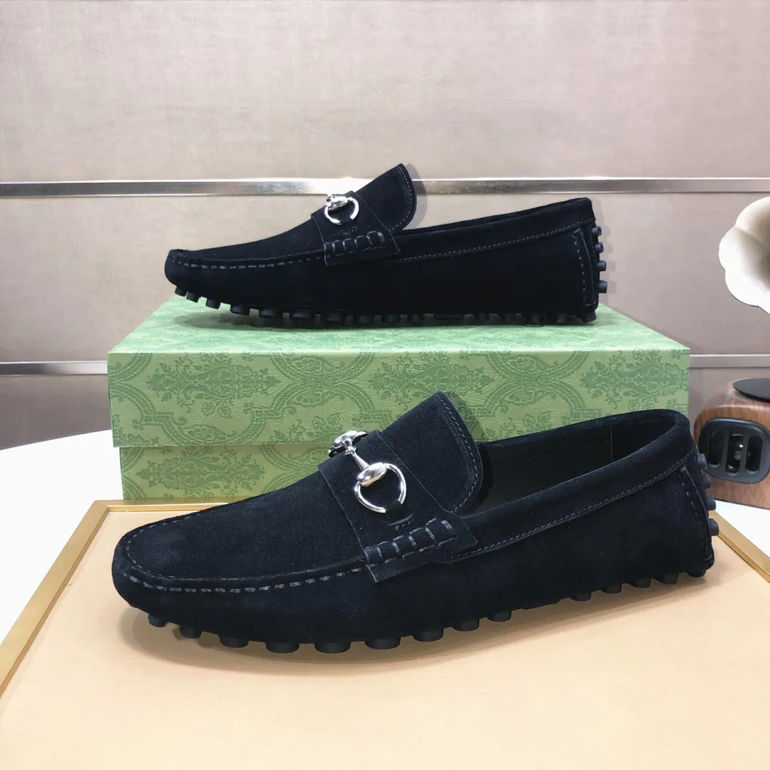 Men's Men's Shoes💰420💰[Gucci GUCCI] (High-end Niuli) New 🍀Gucci*-Gucci Peas Shoes! Made of imported original cowhide, the inner top layer is comfortable cowhide lining! Original wear-resistant rubber outsole! High quality products! Code number 38-44!